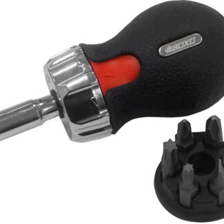 Stubby Ratcheting Screwdriver w/ bits storage