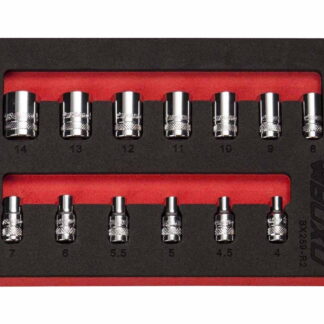 6 PT 1/4" Shallow Socket Set In EVA Foam
