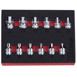 3/8" E-Torx Socket Set In EVA Foam