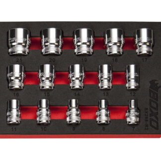 6 PT 3/8" Shallow Socket Set In EVA Foam