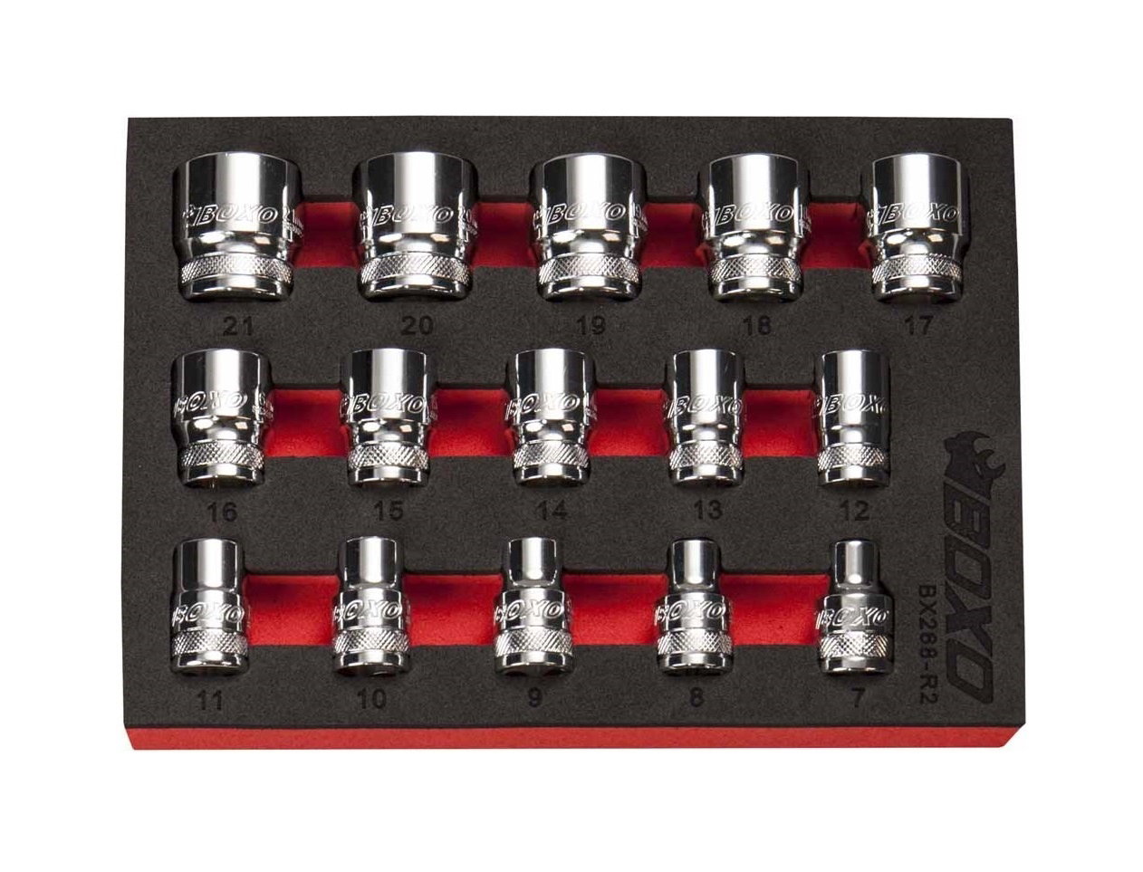6 PT 3/8" Shallow Socket Set In EVA Foam