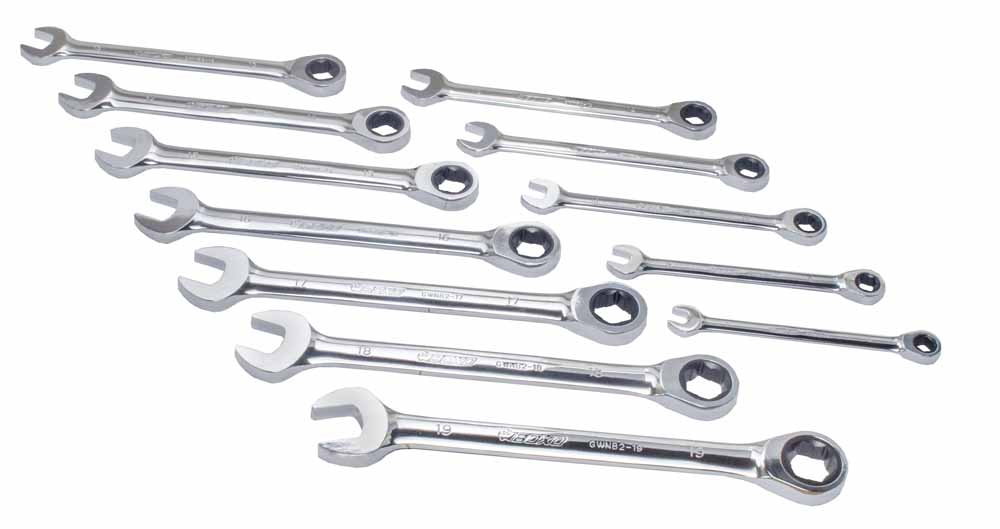 12 Pc Bolt Extractor Non-Reversible Ratcheting Spanner Set - Image 3