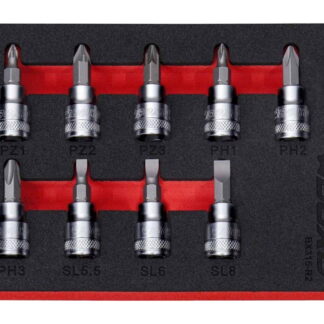 3/8" Screwdriver Bit Socket Set in EVA Foam