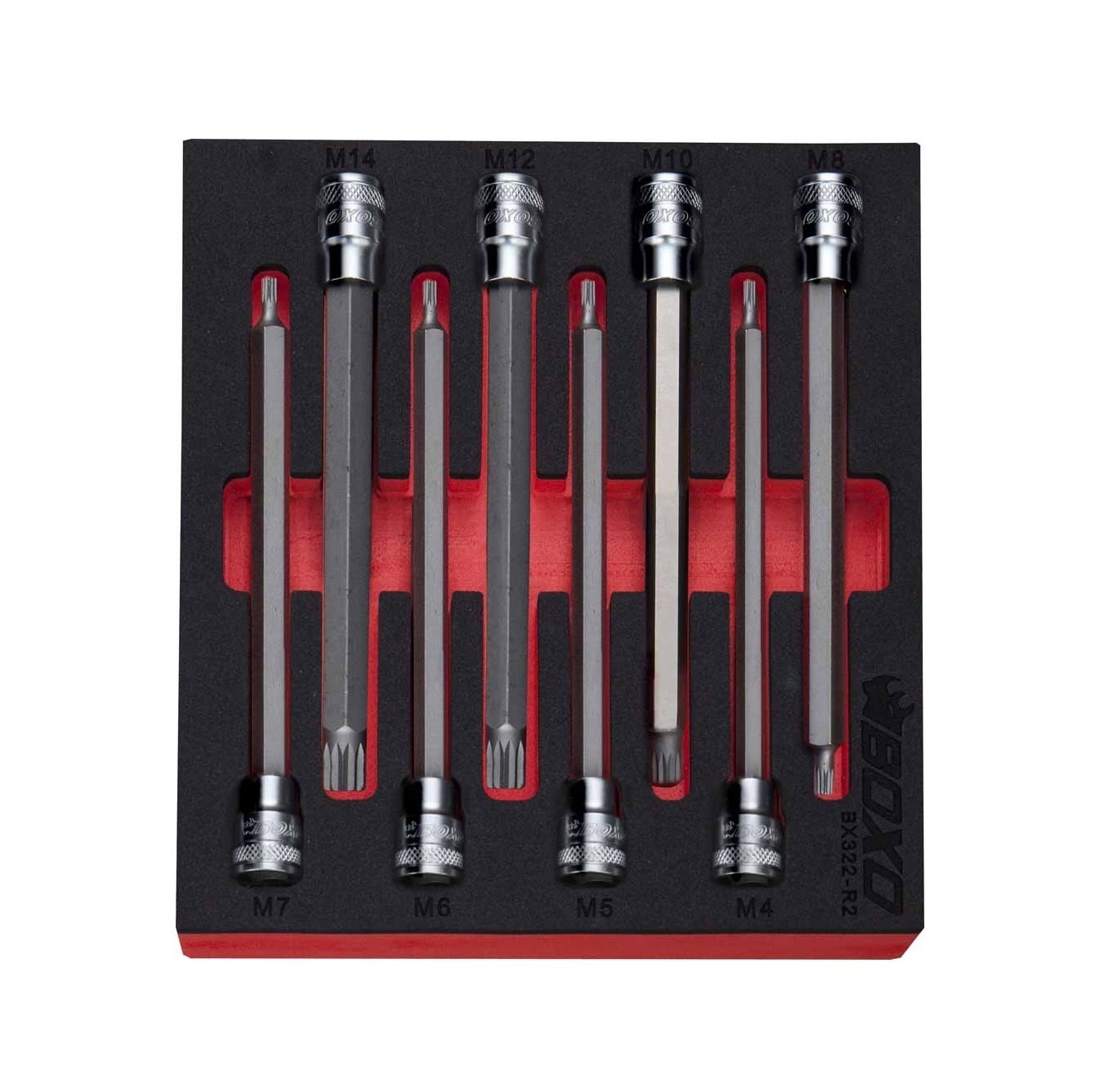3/8" Spline Long Bit Socket Set In EVA Foam