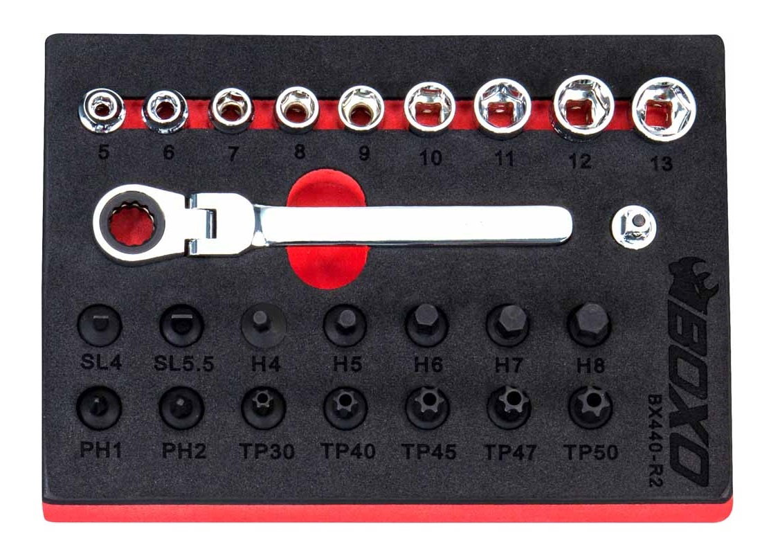 25 Pc 1/4" Dr. Low Profile Socket & Stubby Bit Socket Set