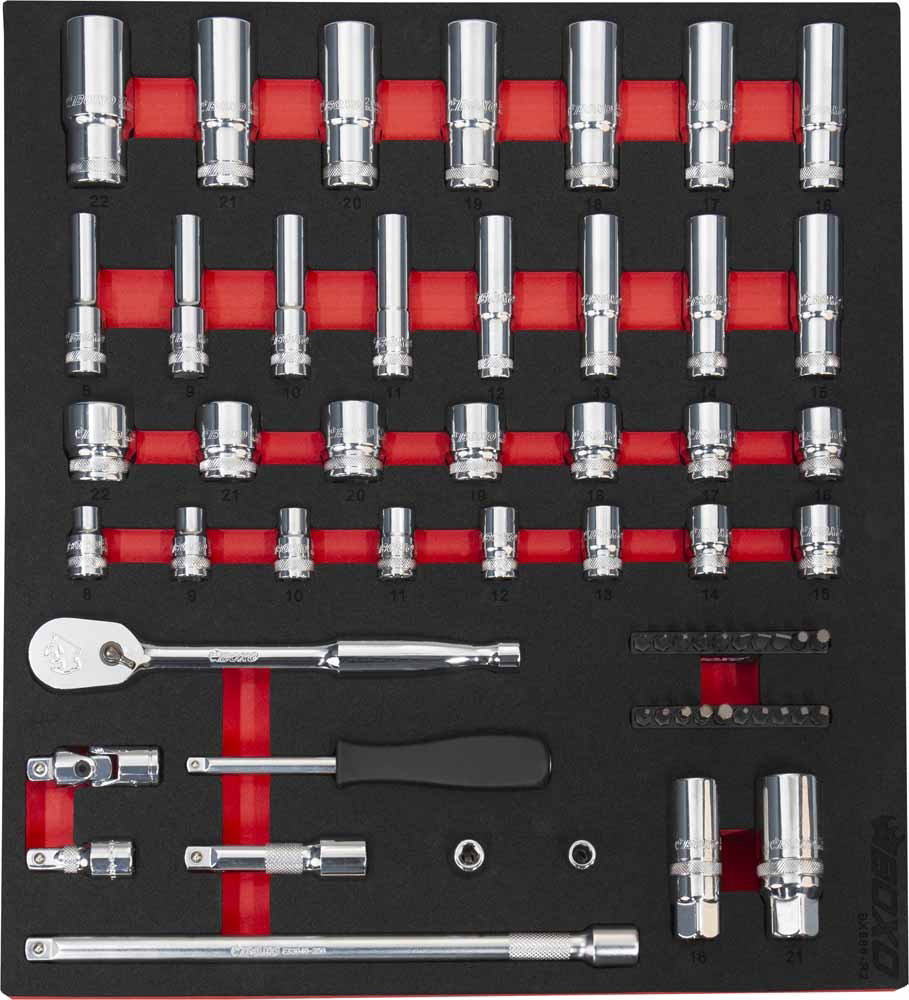 3/8" Socket Set 8-22mm in EVA Foam