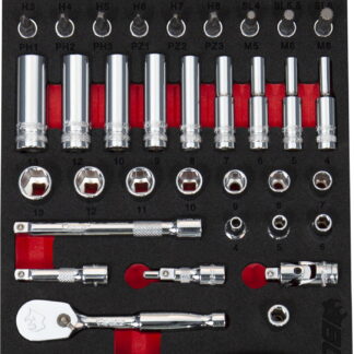 52pc 1/4" Socket & bit Set 4-13mm in EVA Foam (V2 Ratchet)
