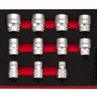 11Pc Anti-Slip Socket Set 3/8 Dr in EVA Foam
