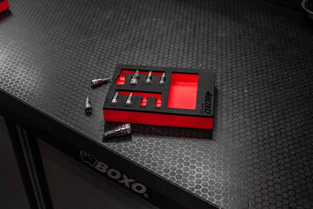 Boxo 1/4" & 3/8" Hex Extractor Bit Socket Set In EVA Foam - Image 3