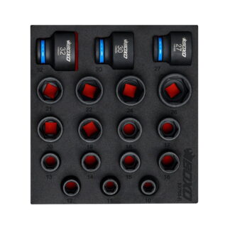 18Pc 1/2" Dr. Impact Shallow Socket Set In EVA Foam
