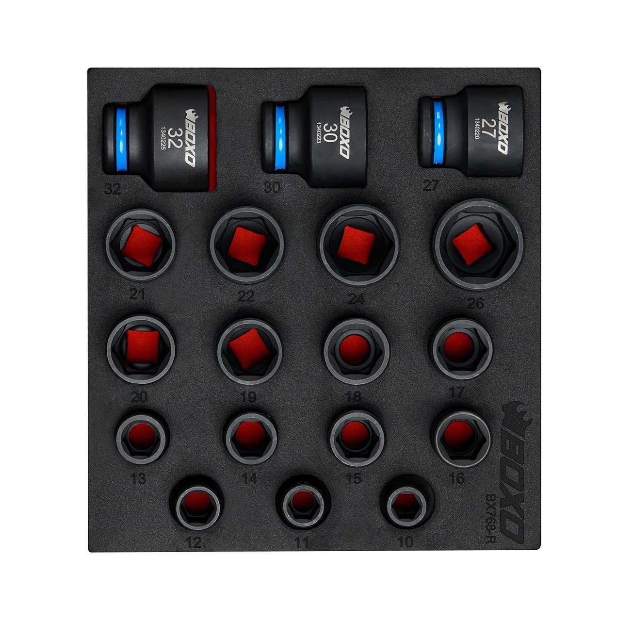 18Pc 1/2" Dr. Impact Shallow Socket Set In EVA Foam