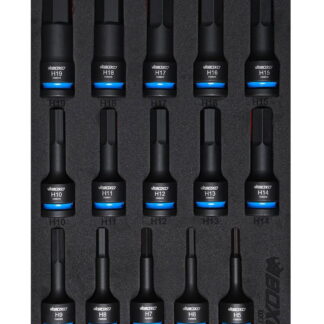 15Pc 1/2"Dr. Impact Hex Bit Socket In EVA Foam