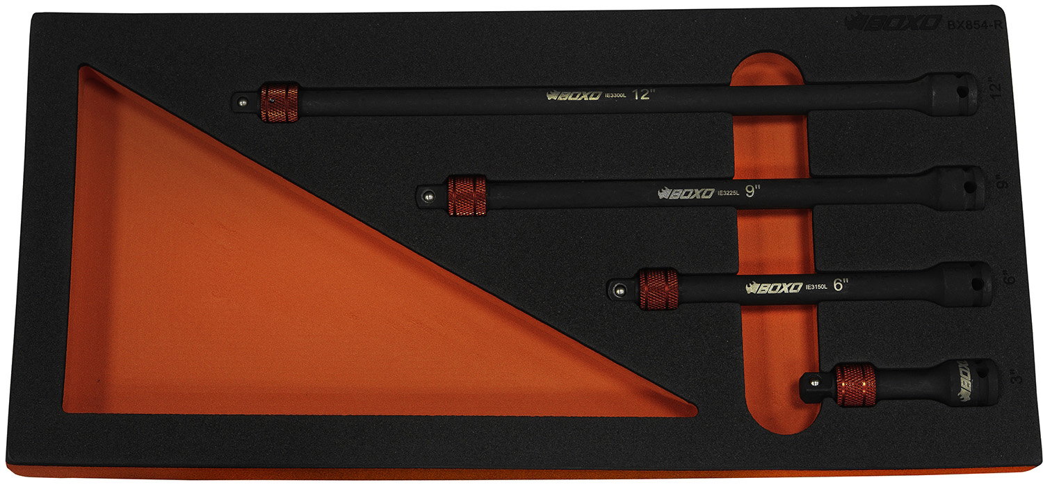 4 Pc 3/8" Impact Extension Set With Quick Release