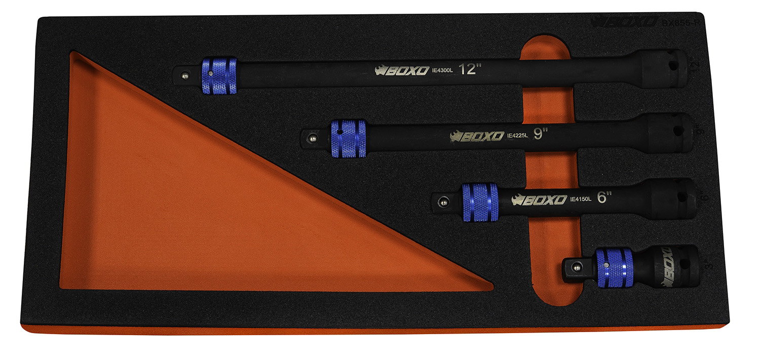 4 Pc 1/2" Impact Extension Set With Quick Release