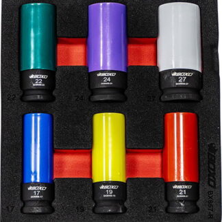 6 Pc 1/2 Alloy Wheel Socket Set 17,19,21,22,24,27mm
