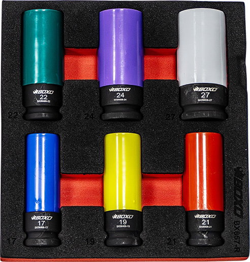 6 Pc 1/2 Alloy Wheel Socket Set 17,19,21,22,24,27mm
