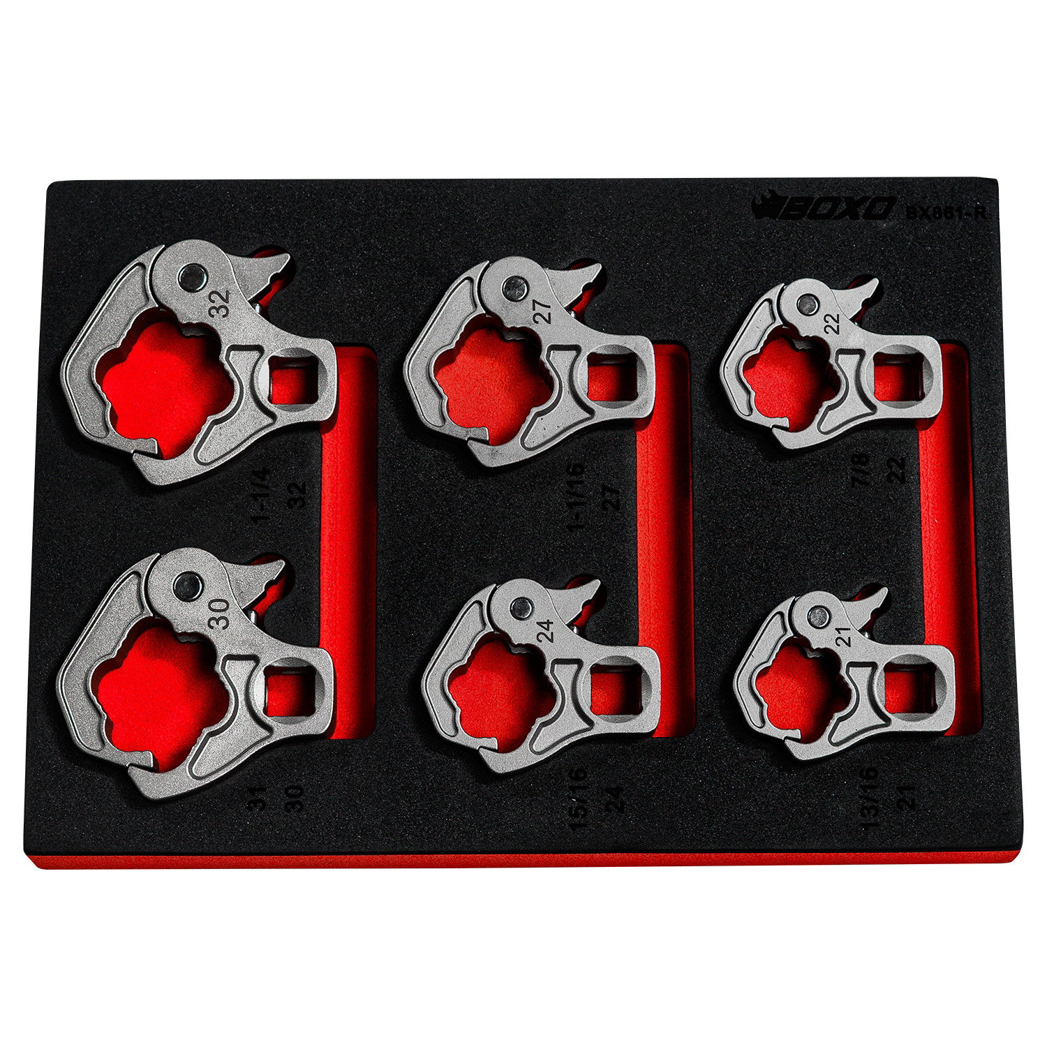 6 Pc 1/2 Dr Ratcheting Flare Nut Set 21,22,24,27,30,32mm