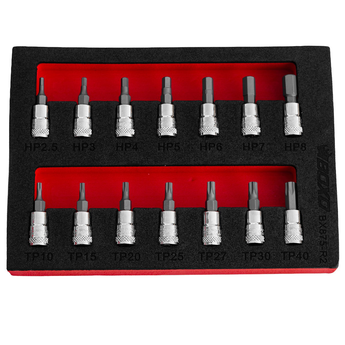 Tamperproof Hex & Torx Foam Set 1/4" Drive