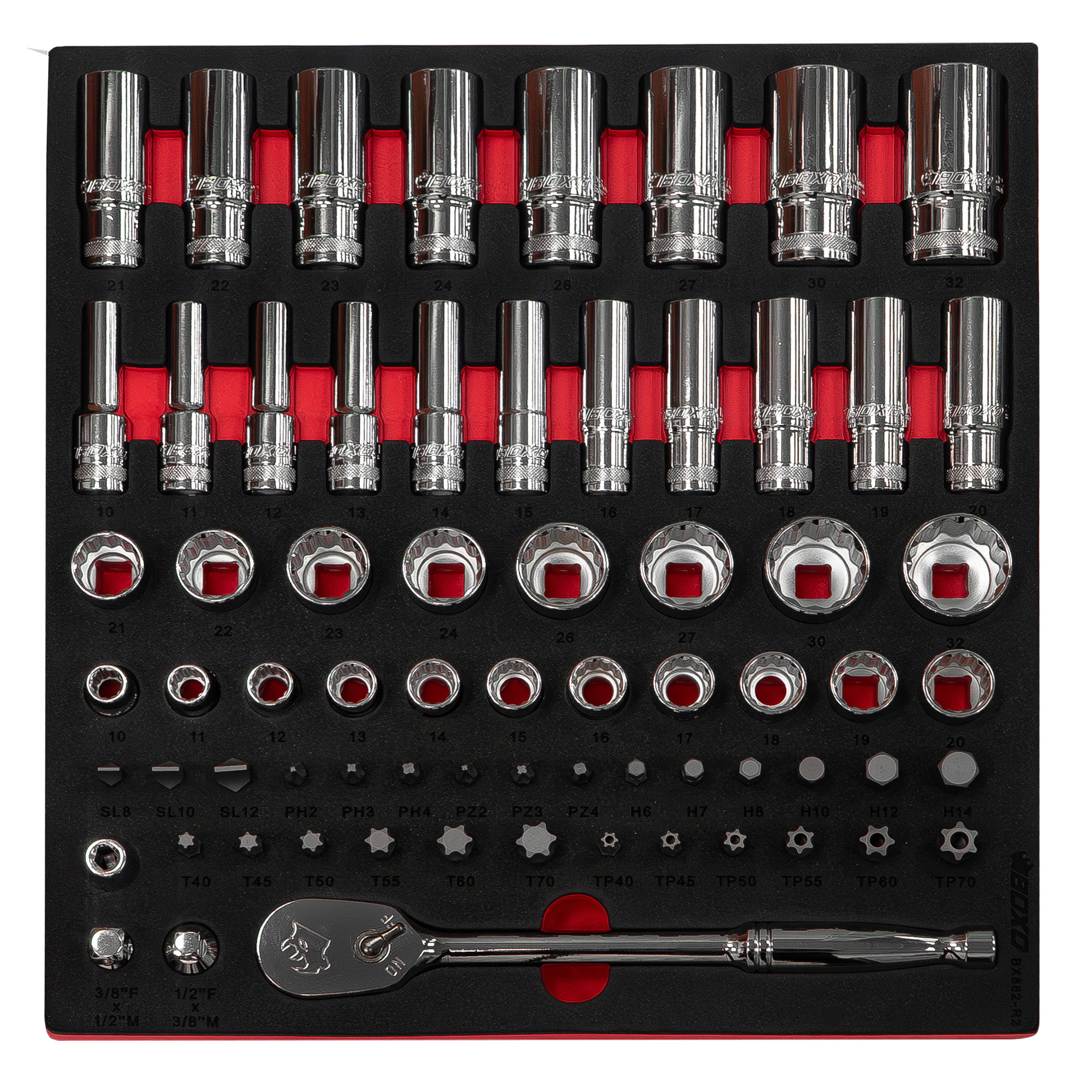 1/2" 12Pt Master Socket Set In EVA Foam