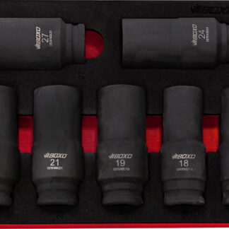 7pcs 1/2"Dr. 6pt Weighted Impact Socket Set