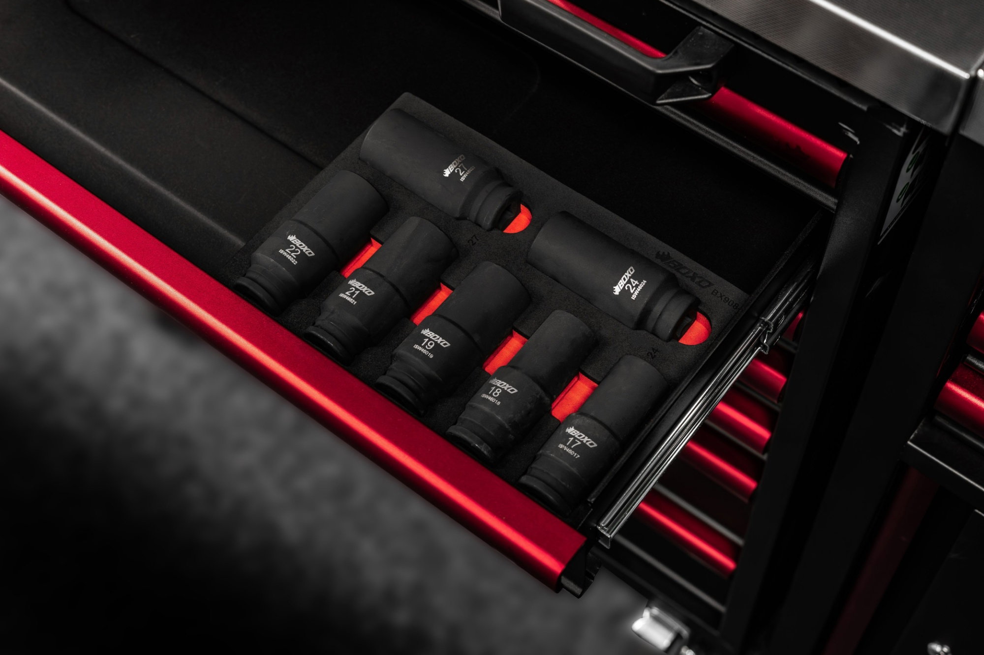 7pcs 1/2"Dr. 6pt Weighted Impact Socket Set - Image 4