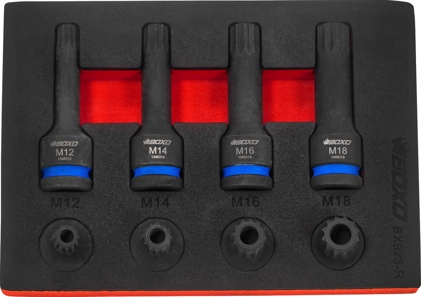 8Pc 1/2"Dr. Impact Tamper Proof Spline Bit Socket Set