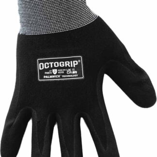 13 Gauge Black Nitrile Lined Octogrip Gloves - Large