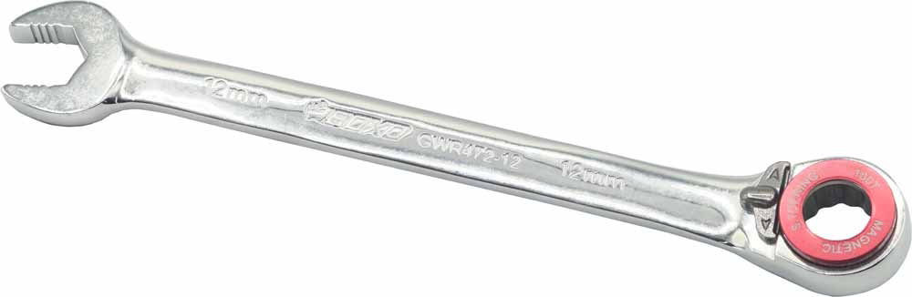 12mm 100T Ratchet Spanner wth Magnetic Stop Ring & Anti Slip