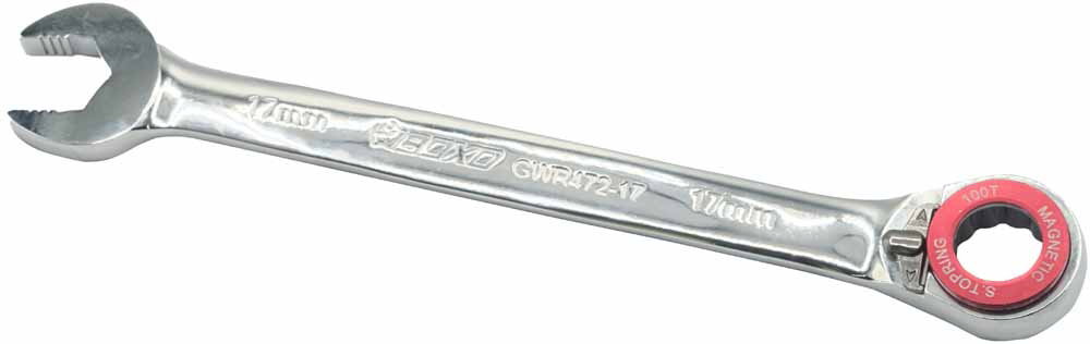 17mm 100T Ratchet Spanner wth Magnetic Stop Ring & Anti Slip
