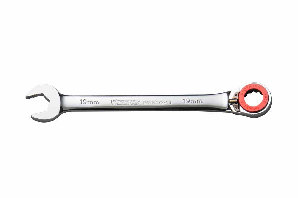 19mm 100T Ratchet Spanner wth Magnetic Stop Ring & Anti Slip
