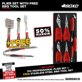 K26AUG8 - Plier Set With Free BBQ Tool Set