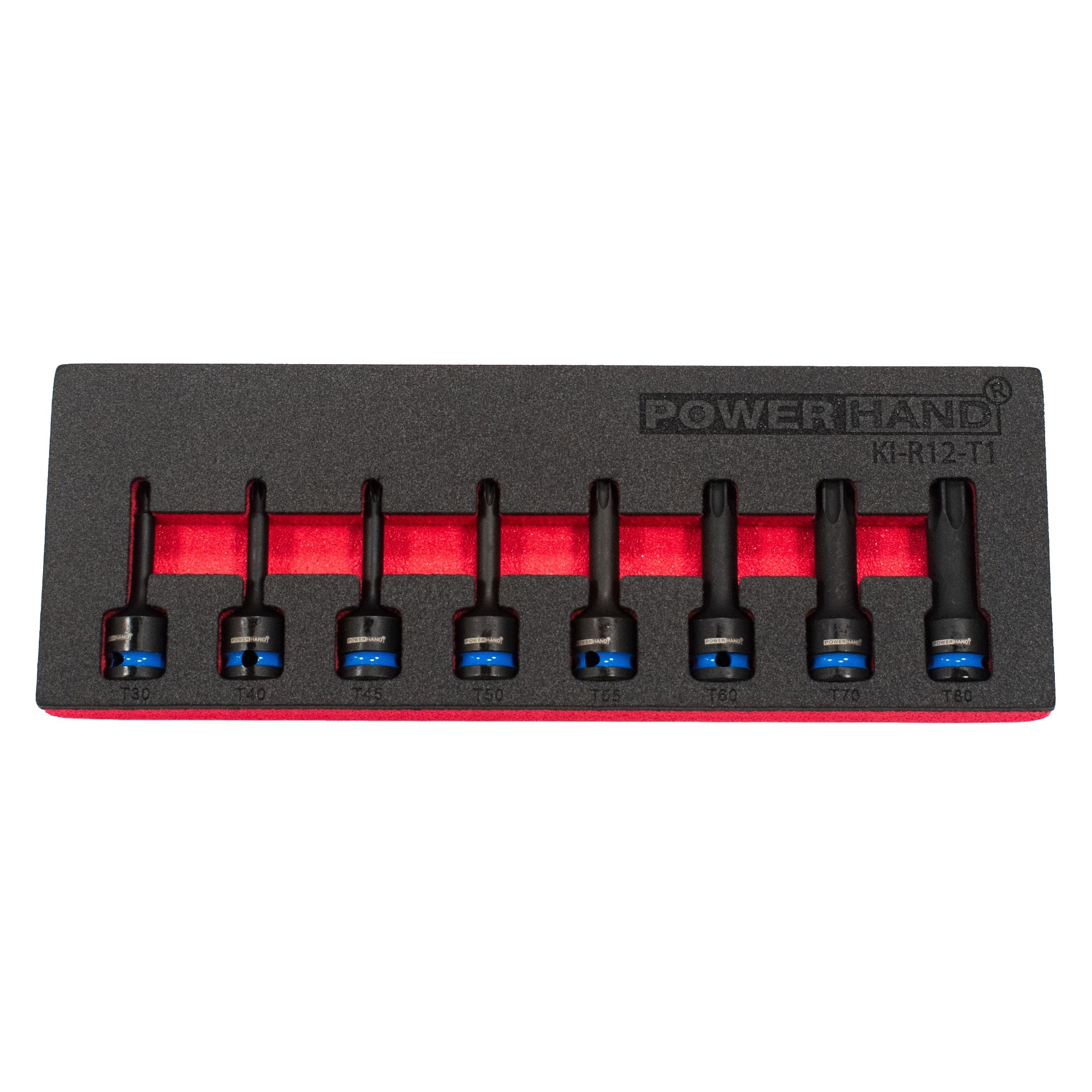 1/2" Torx Impact Socket Set in EVA Foam T30-80