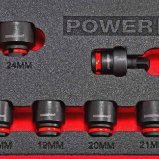 3/8" Shallow Impact Socket Set in EVA Foam 17-24mm