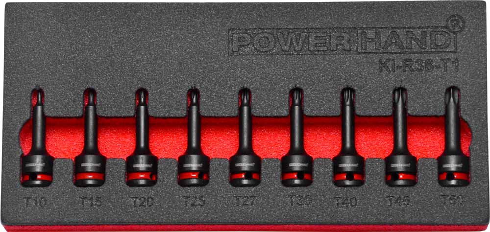 3/8" Torx Impact Socket Set in EVA Foam T10-T50