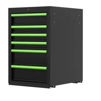 20 Inch 6 Drawer Cabinet Matt Black With Trim Colour Options