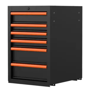 20 Inch 6 Drawer Cabinet Gloss Black With Trim Colour Options