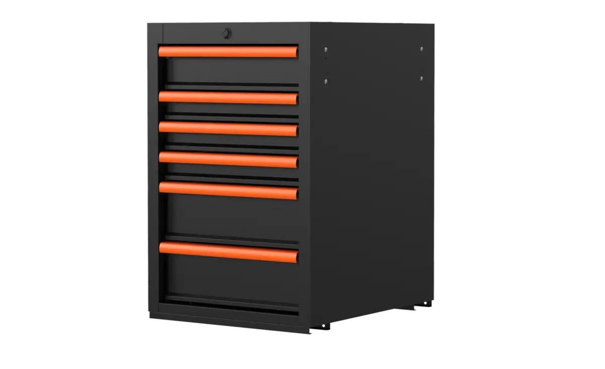 20 Inch 6 Drawer Cabinet Gloss Black With Trim Colour Options