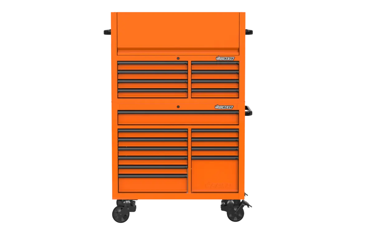 45" 19 Drawer Stack - Orange w/Black Trim
