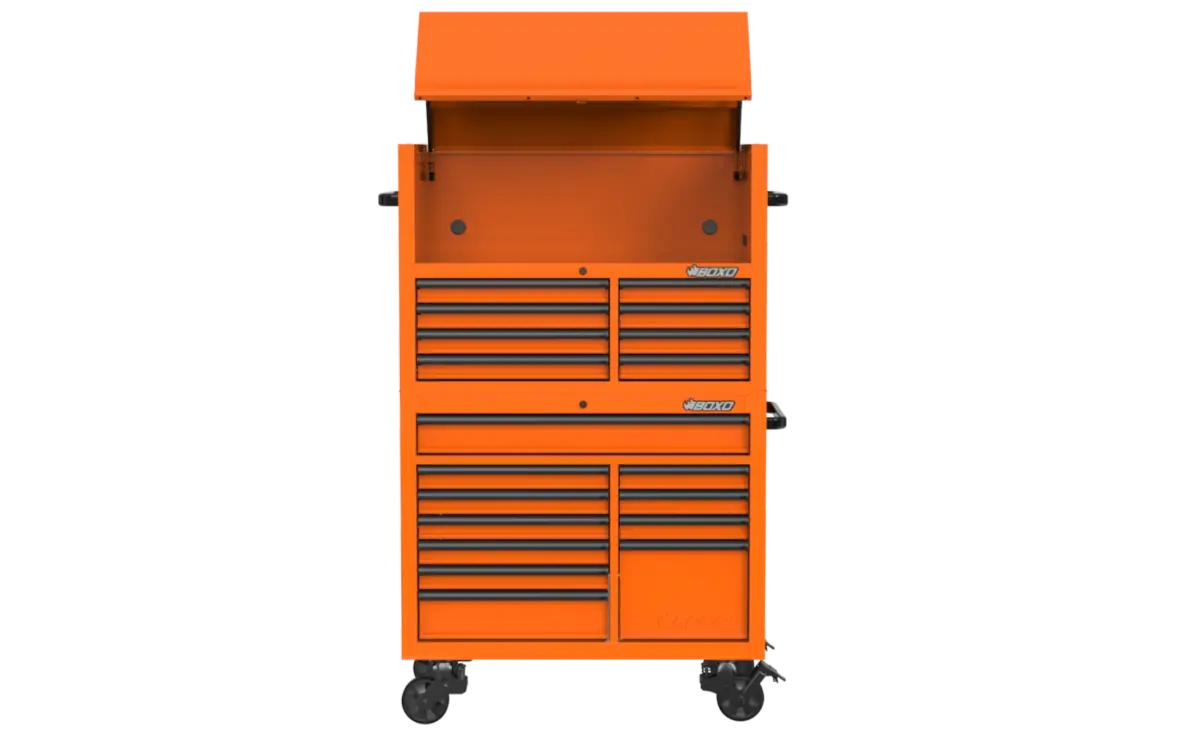45" 19 Drawer Stack - Orange w/Black Trim - Image 2