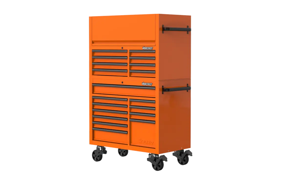 45" 19 Drawer Stack - Orange w/Black Trim - Image 3