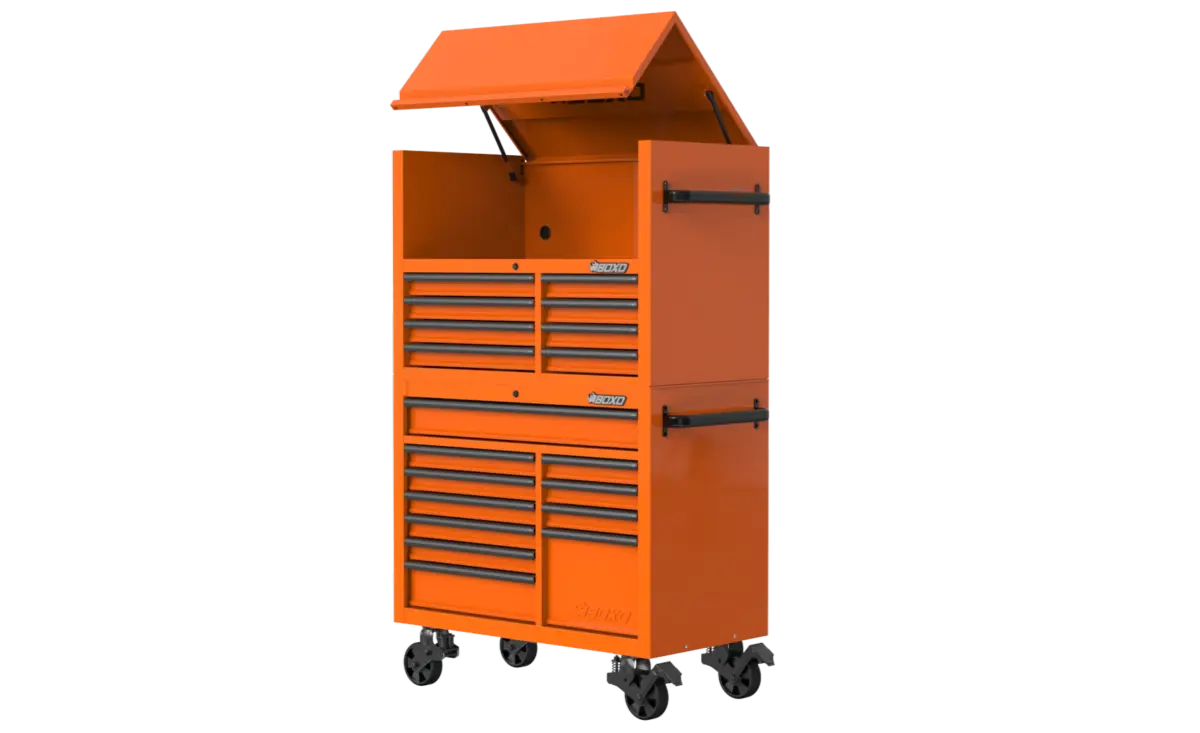 45" 19 Drawer Stack - Orange w/Black Trim - Image 4