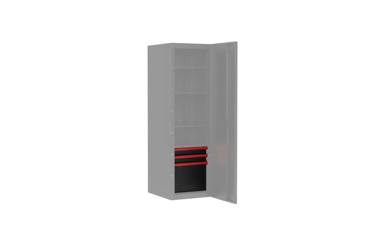 3 Drawer Kit (Only) For Side Locker Gloss Black With Trim Colour Options - Image 6