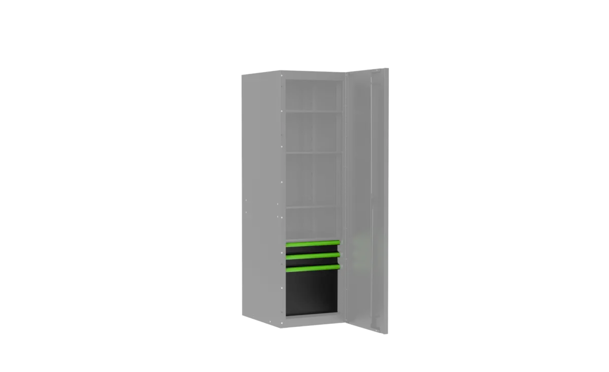 3 Drawer Kit (Only) For Side Locker Gloss Black With Trim Colour Options - Image 2