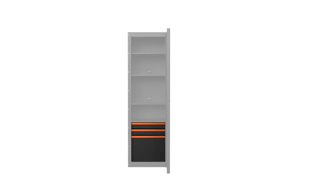 3 Drawer Kit (Only) For Side Locker Gloss Black With Trim Colour Options - Image 3