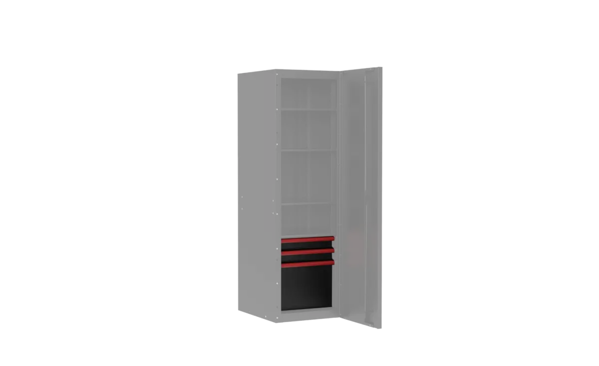 3 Drawer Kit (Only) For Side Locker Matt Black With Trim Colour Options - Image 4