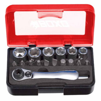 18 Pc 1/4" Socket Set with Dual Function Ratchet