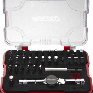 33Pc 1/4" Dr Socket Set With T Handle + Bit Holder