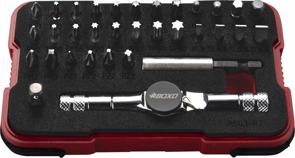 33Pc 1/4" Dr Socket Set With T Handle + Bit Holder - Image 3