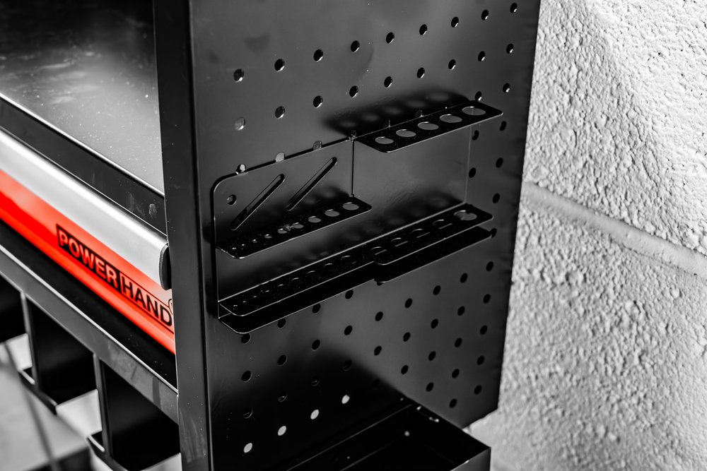 Powertool Storage Rack single drawer w/ Power Bank + USB - Image 3