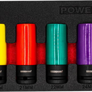 Powerhand 6 Pc 1/2" Wheel Nut Socket Set 17-19-21-22-24-27mm